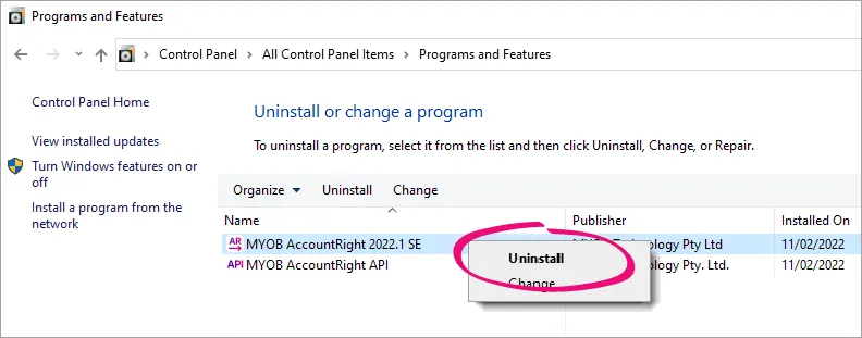 Uninstall Server Edition