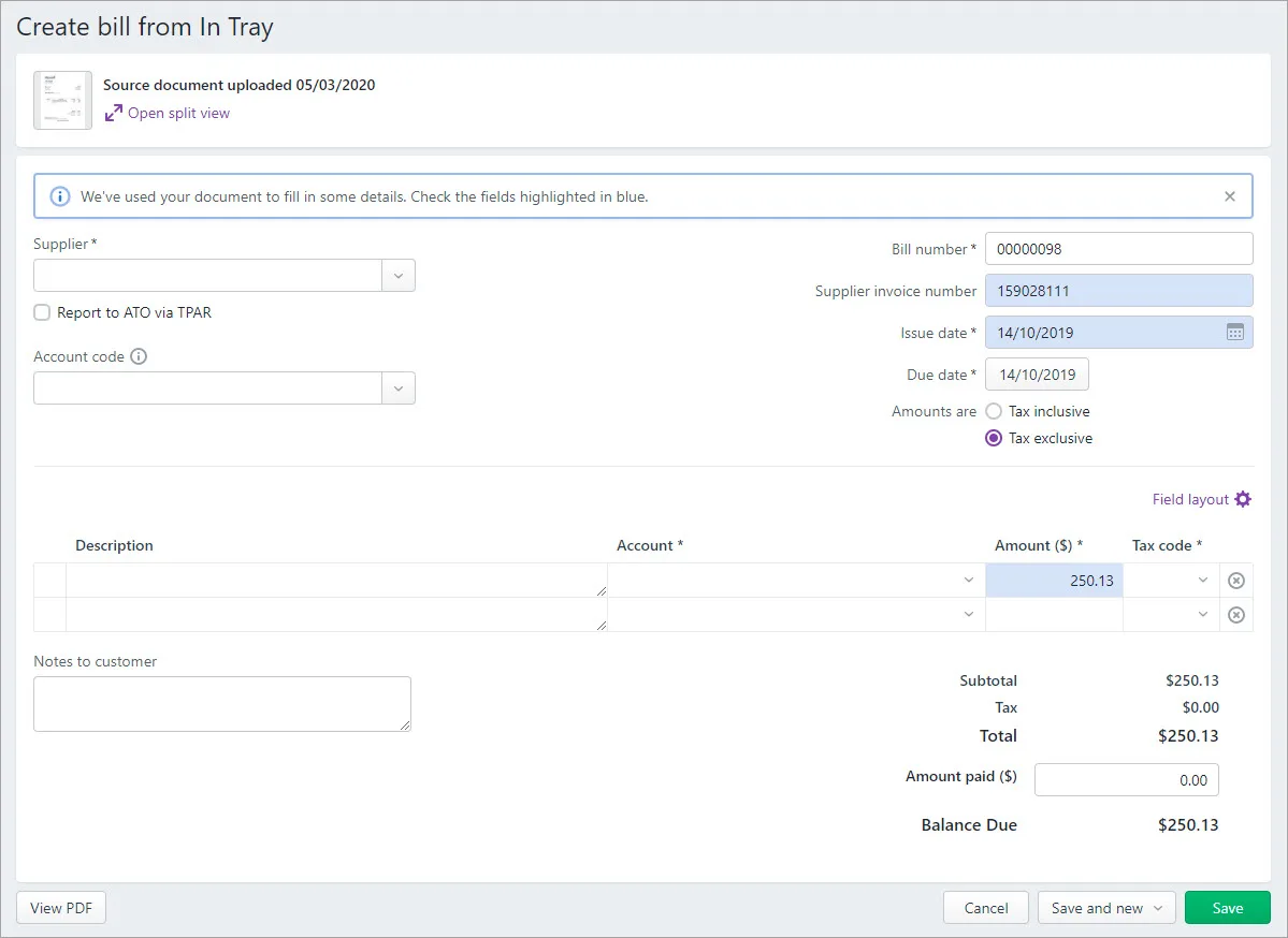 Putty Invoice Upload your first supplier invoice