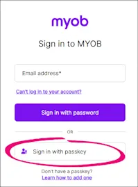 After adding a passkey in My Account you can use it to sign in