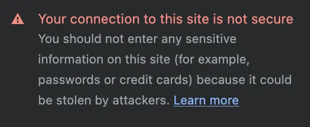 Your connection is not secure