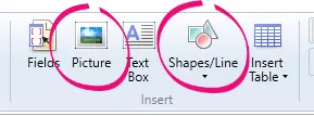 Picture and shape tools