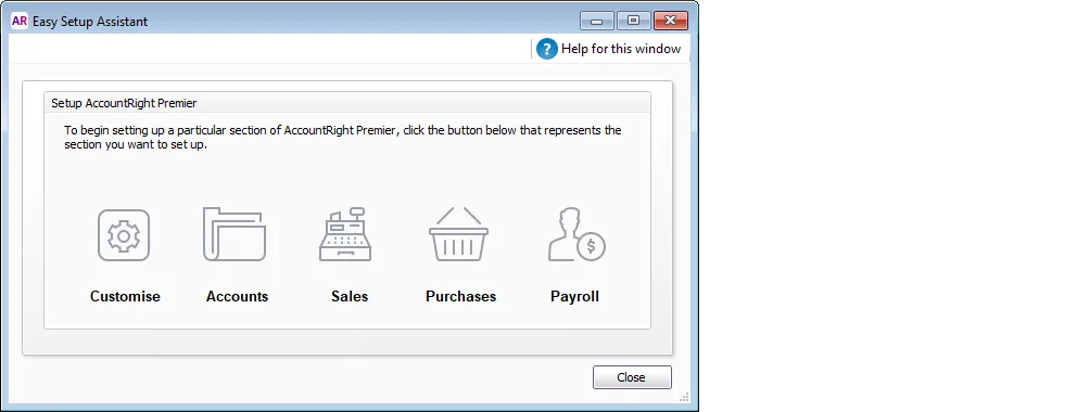 Example easy setup assistant