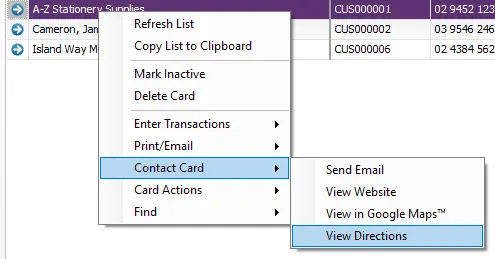 view directions to card address