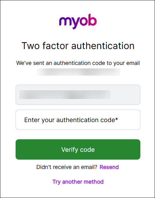 Setting up two-factor authentication