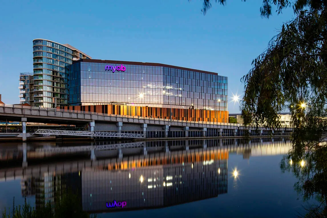 The MYOB Office at night in Cremorne, Victoria
