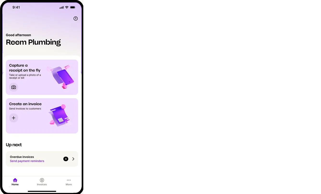 Example MYOB Assist home screen