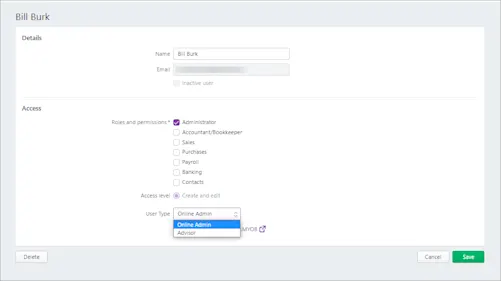 Edit and delete users