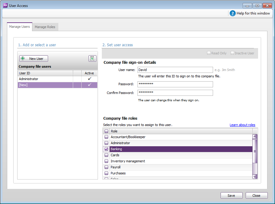 Add a user to an offline file