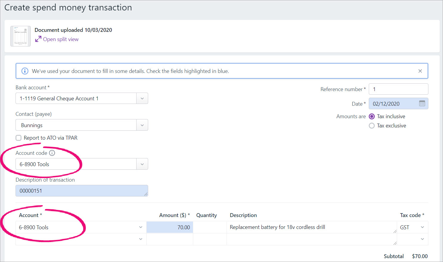 Automating Bunnings invoices