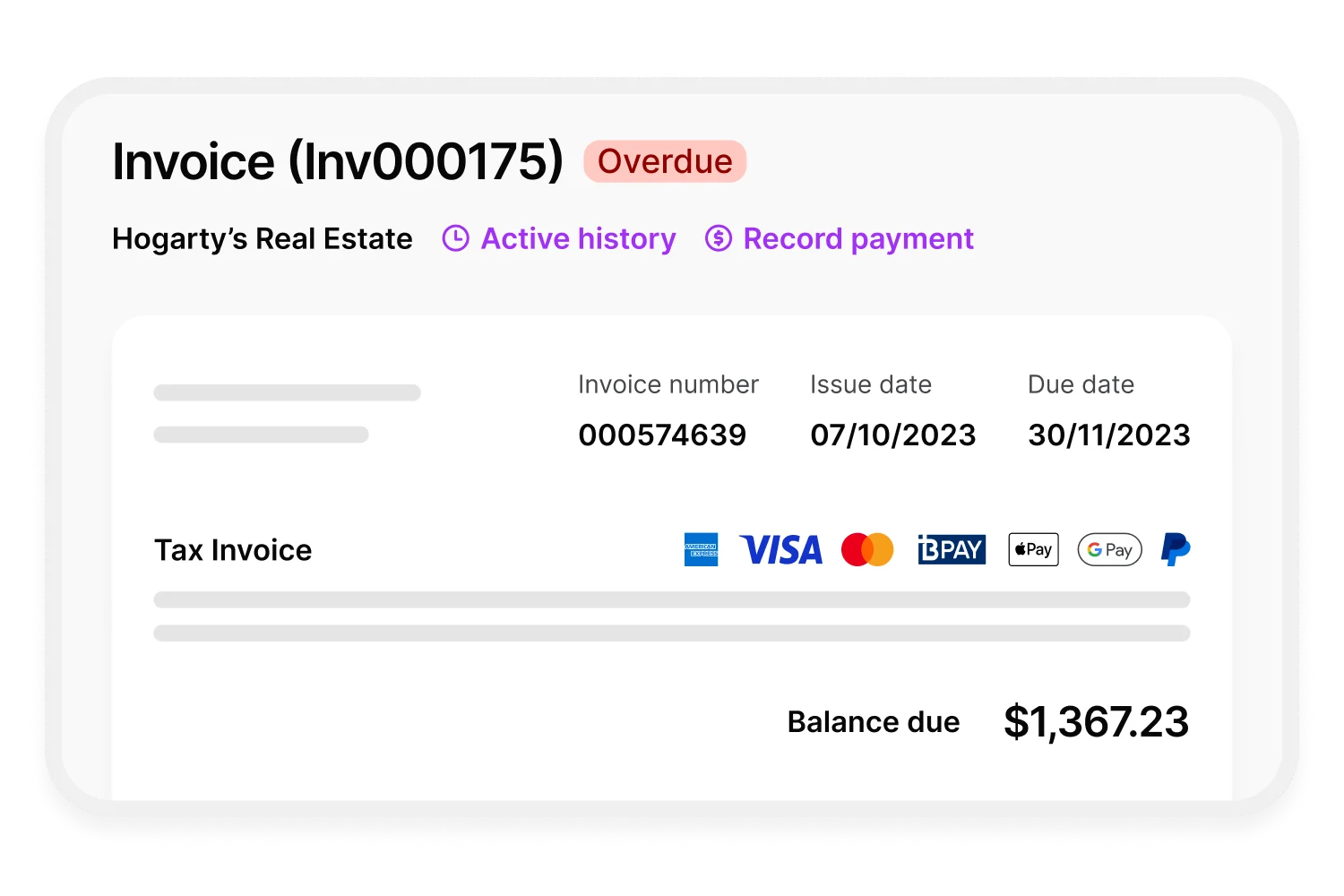 Create and send custom invoices directly to your customers.