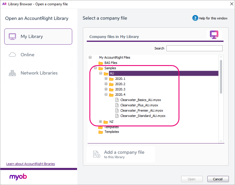 Using the sample company file (Clearwater)
