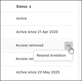 Resend invitation