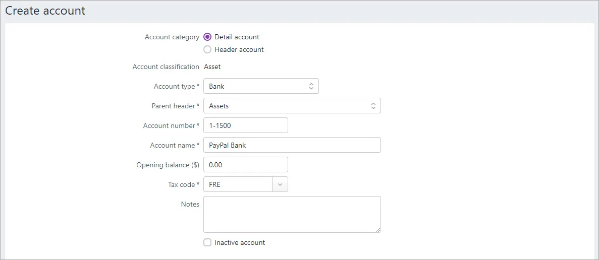 PayPal bank account