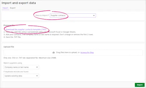 Import Dat Form Importing and exporting data