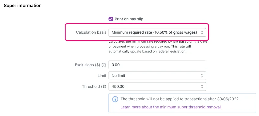 Super calculation basis highlighted