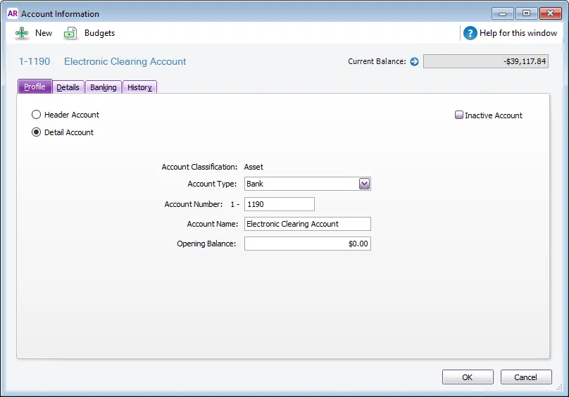 Electronic Clearing Account