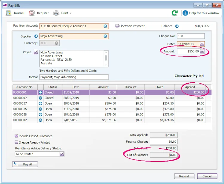 Prepayment Supplier prepayments