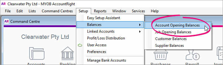 Entering customer opening balances and historical sales