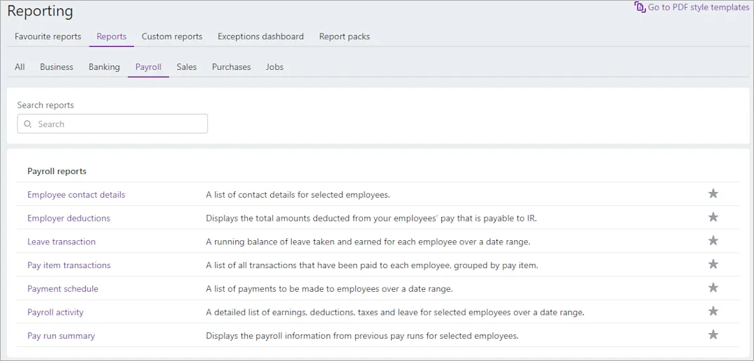 Payroll reports
