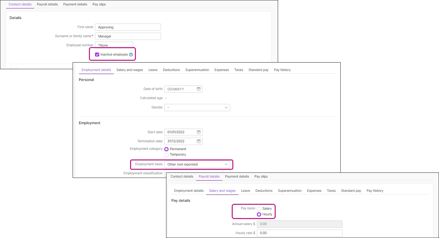 Setting up an Approving manager in MYOB Business