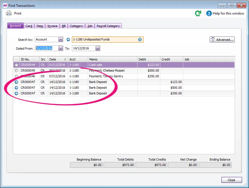 Pay In Preparing a bank deposit
