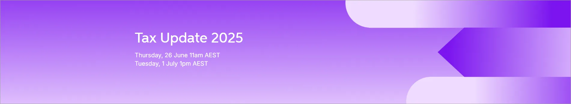 Banner for the 2025 tax webinar