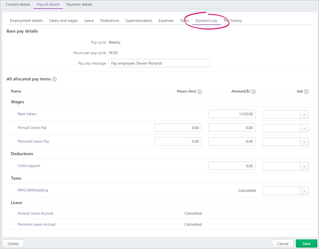 Regular Pay Examples Review standard pay details