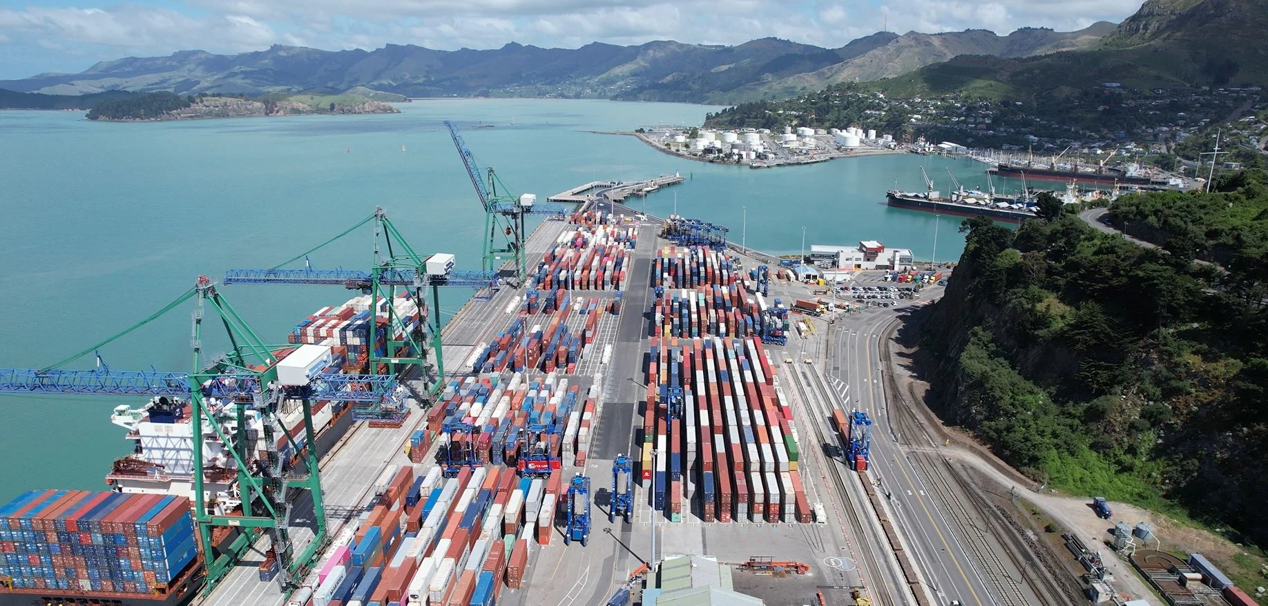 Drone image of Lyttelton Port