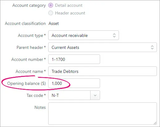 Opening Transaction Example Entering customer opening balances and historical sales