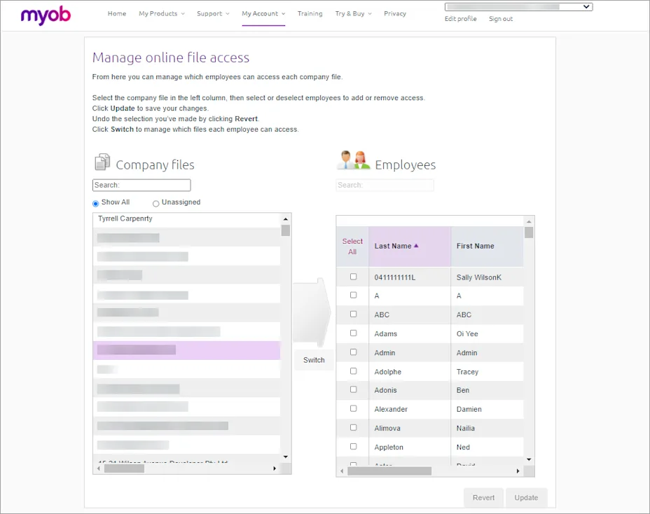 File Access Sign In Register Requesting access to a client file