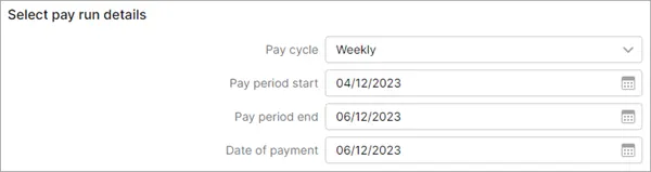 Example pay for 3 days