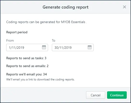 Generate coding reports