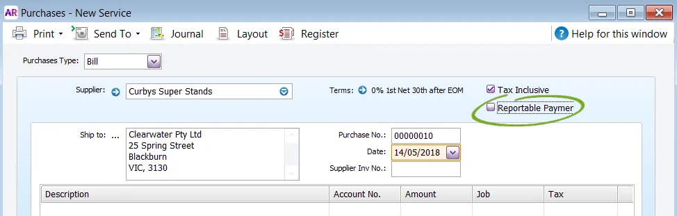 reportable payments txn