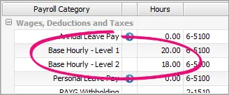 multiple wage categories