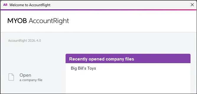 Welcome Window Recently Opened or Created File