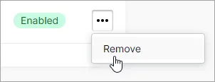 Ellipsis button clicked showing the remove option