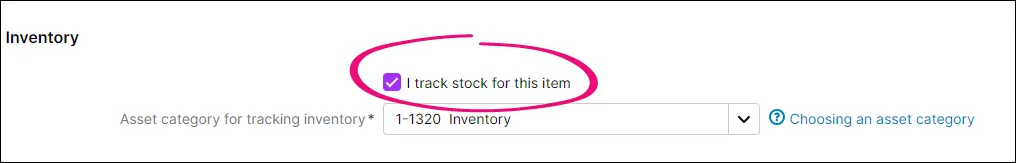 I track stock for this item
