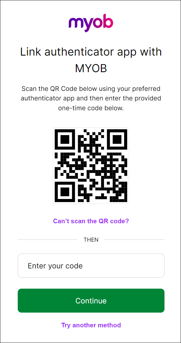 Setting up two-factor authentication