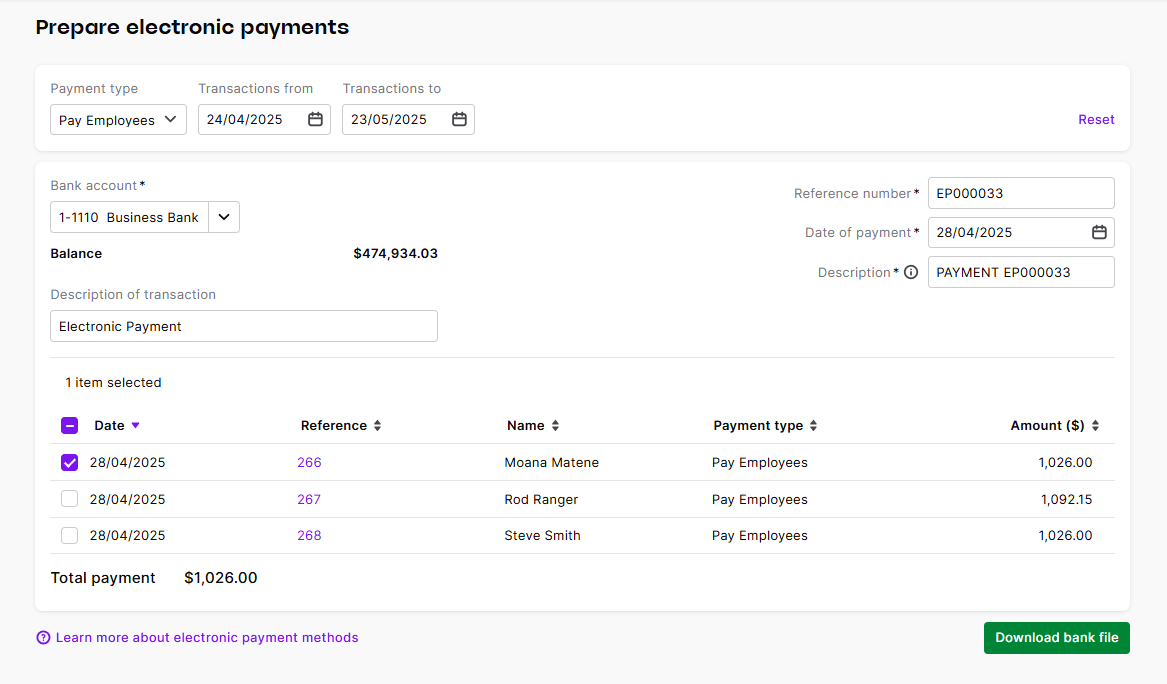 Matching bank transactions to grouped electronic payments