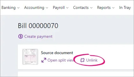 Attaching documents to bills