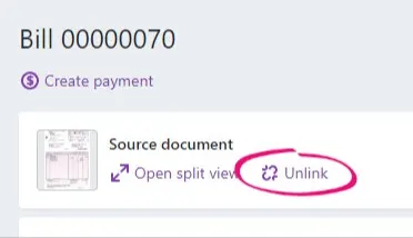 Unlink document from bill