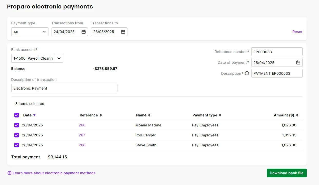 Process the electronic payment