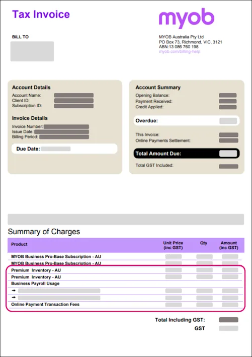 Myob Credit Note MYOB Premium Features