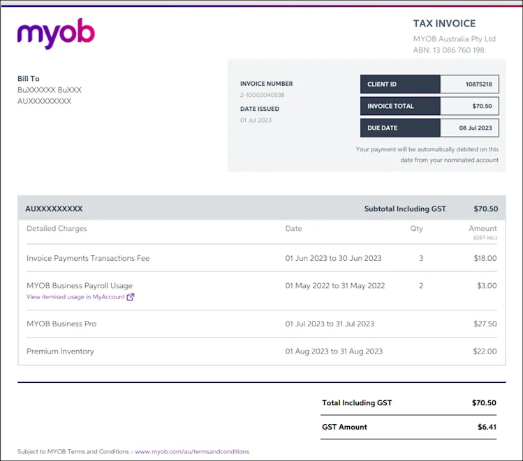 Cee Invoice MYOB Premium Features