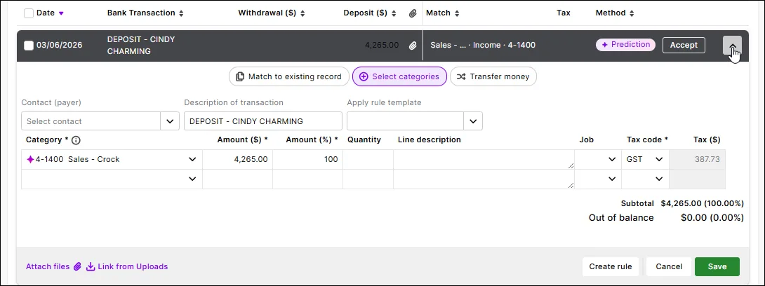 Expand the suggestions to see more details like reference numbers or descriptions