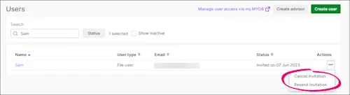 Myob Add User Inviting a user to your MYOB business
