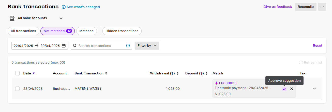 Matching bank transactions to grouped electronic payments