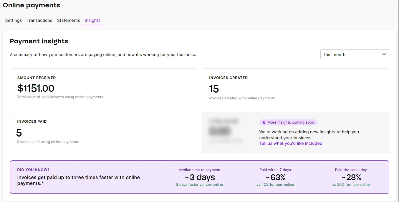 Example insights tab