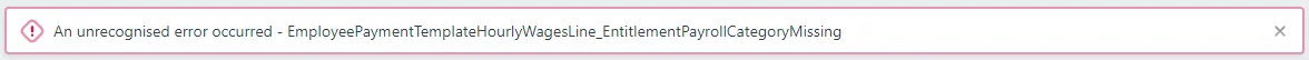 Example pay run error