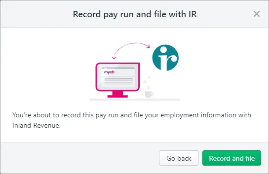 Example pay with record and file button shown